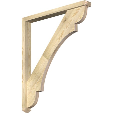 Olympic Arts And Crafts Rough Sawn Bracket W/ Offset Brace, Douglas Fir, 4W X 38D X 44H